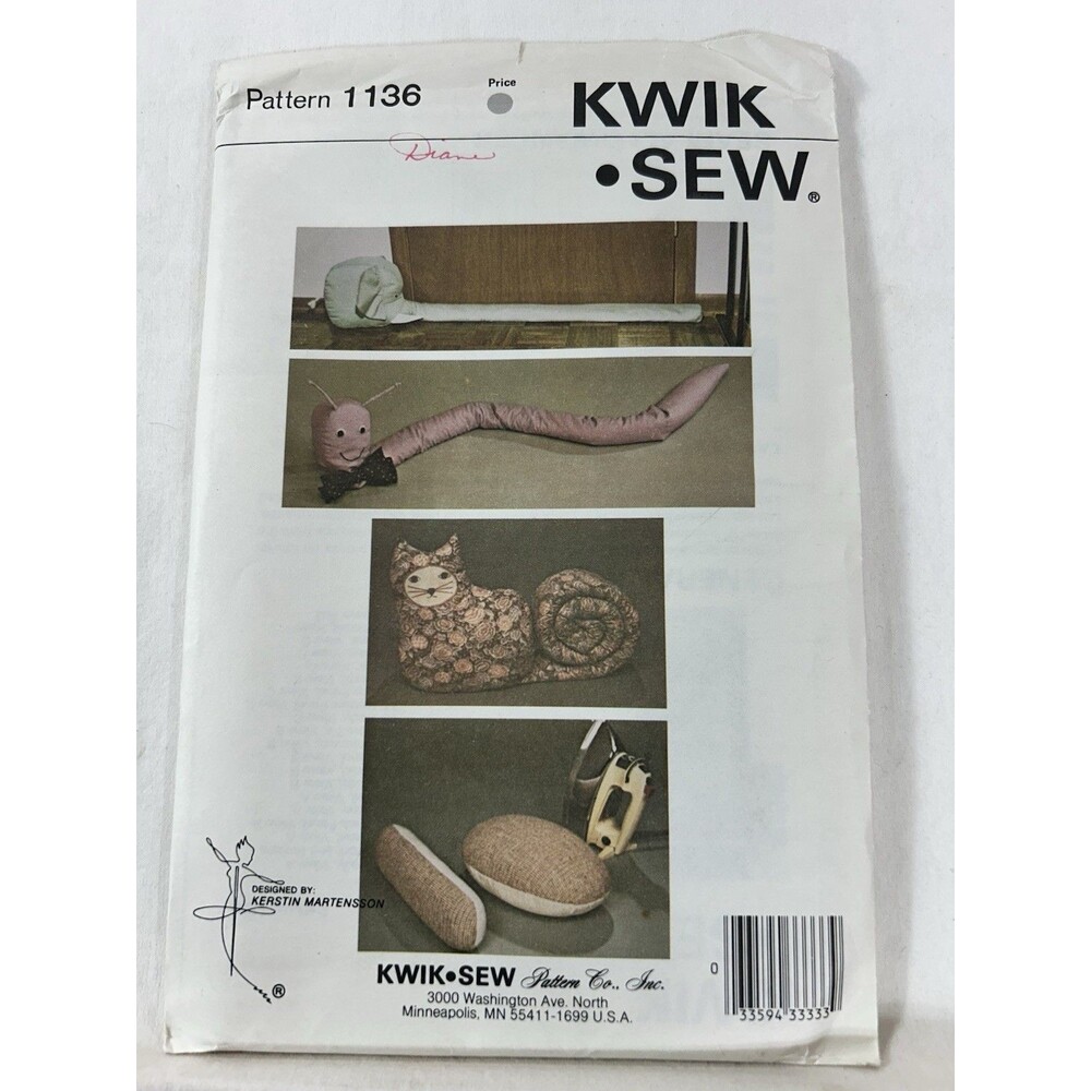 Vintage Kwik Sew 1136 Draft Stopper/Pressing Ham/Sleeve Roll uncut